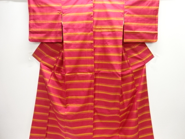 JAPANESE KIMONO / ANTIQUE KIMONO / SILK / OSHIMA TSUMUGI / WOVEN STRIPE